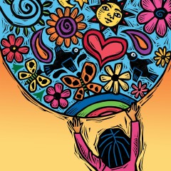 Child with beach ball