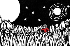 Field of Tulips by Moonlight